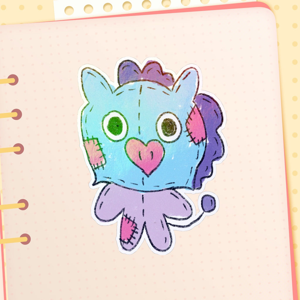 Plush Mang Die Cut Sticker