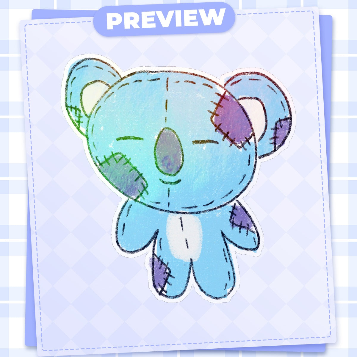 Plush Koya Die Cut Sticker