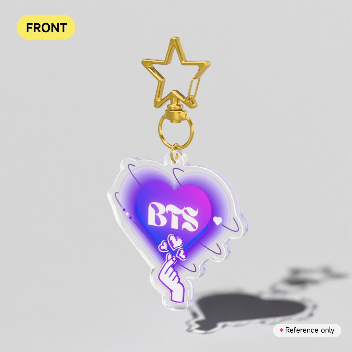 BTS Heart Clear Acrylic Keychain