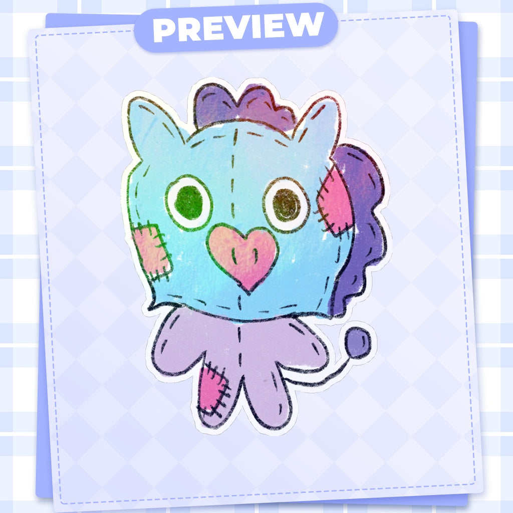 Plush Mang Die Cut Sticker