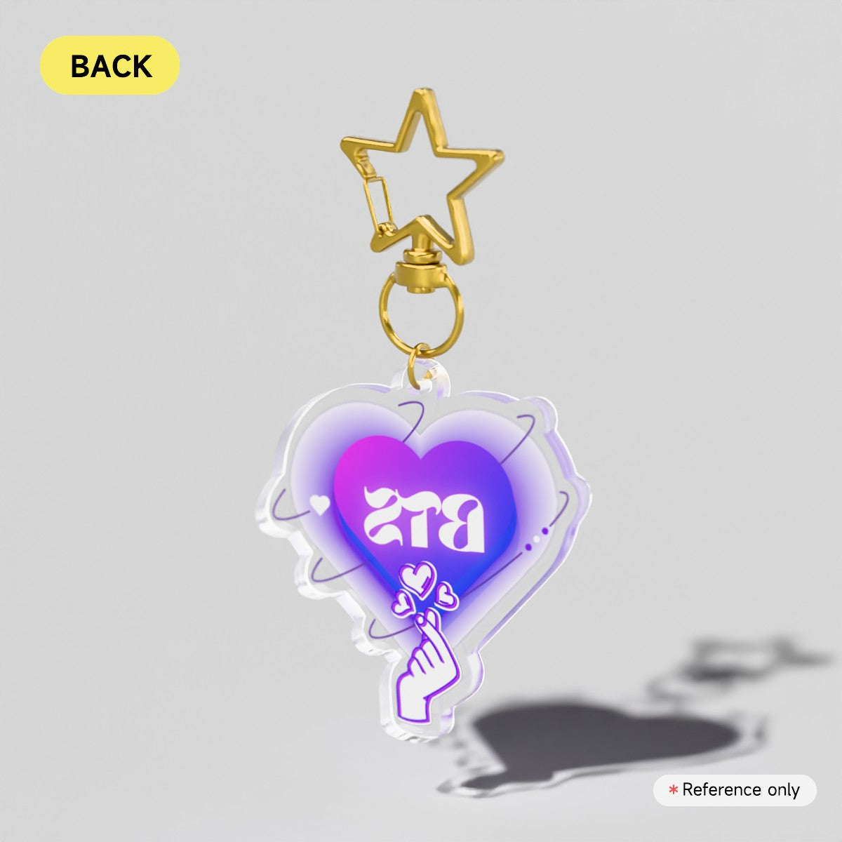 BTS Heart Clear Acrylic Keychain