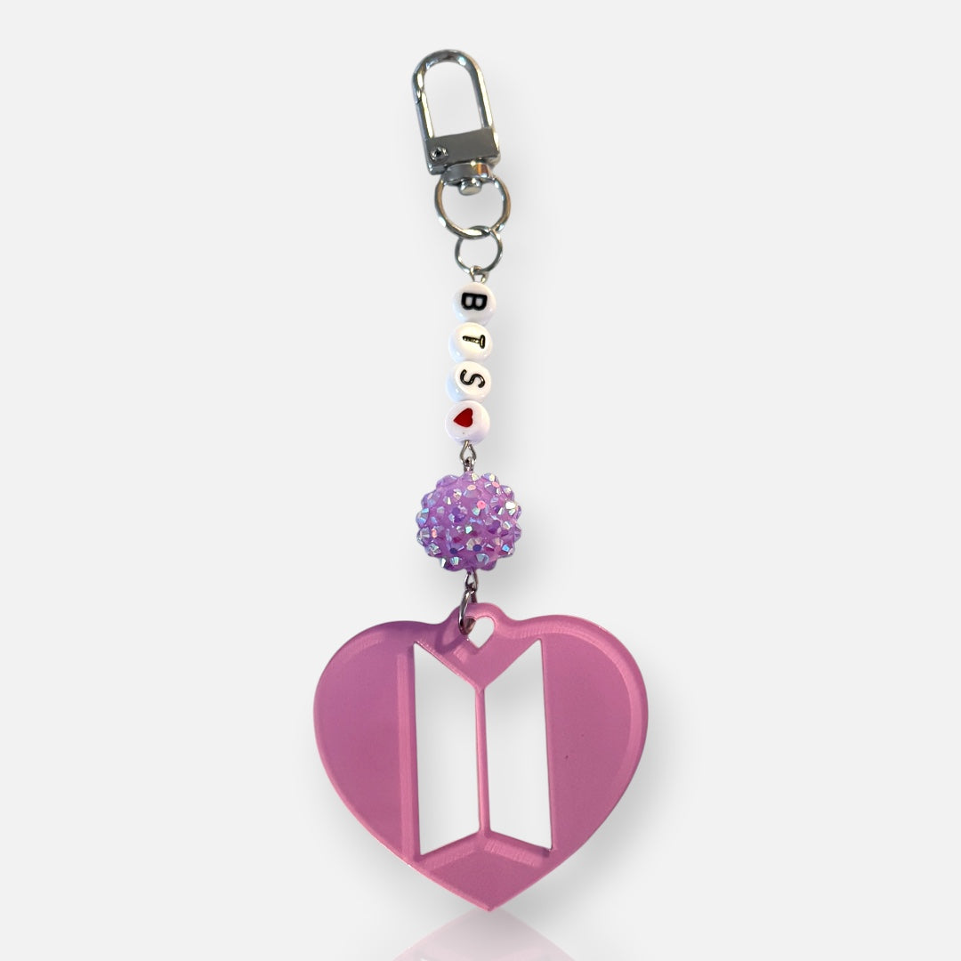 BTS Heart Keychain
