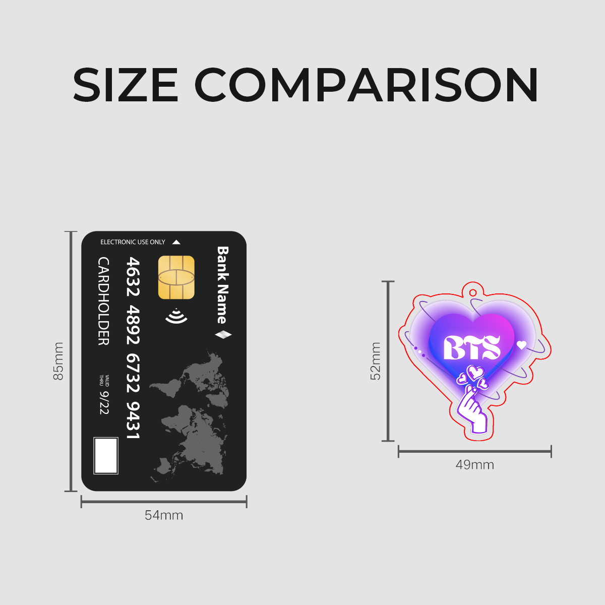 BTS Heart Clear Acrylic Keychain
