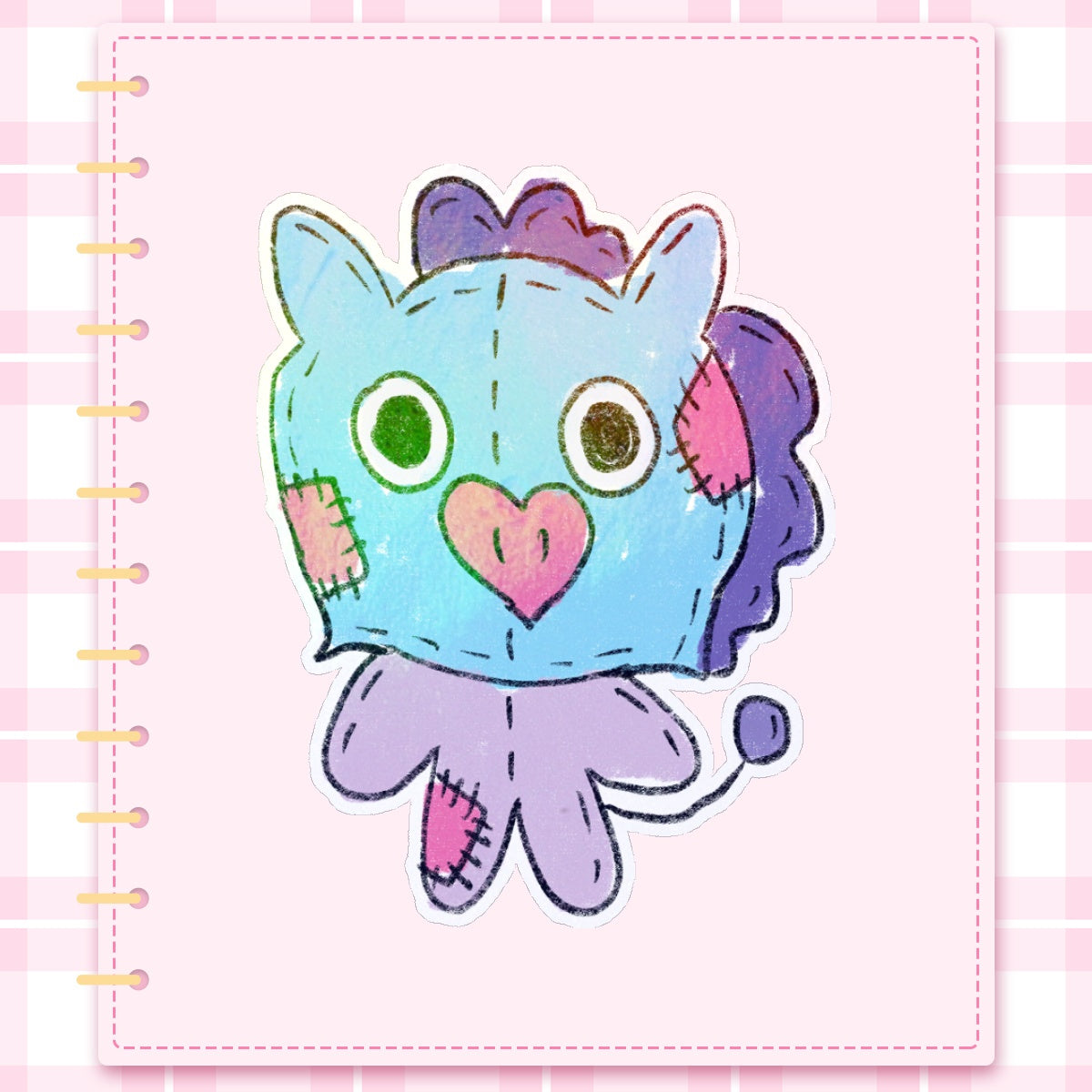 Plush Mang Die Cut Sticker