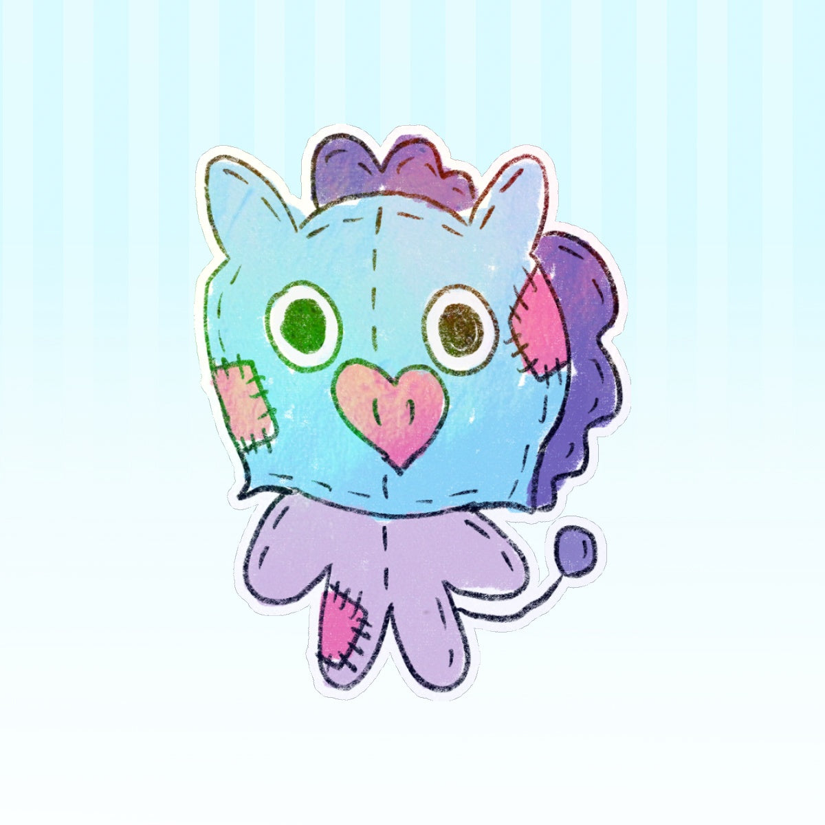 Plush Mang Die Cut Sticker